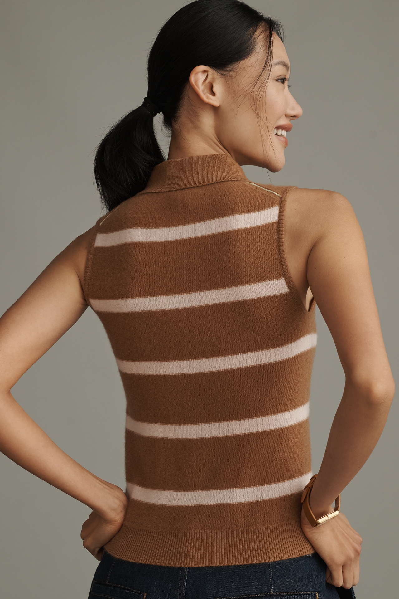 Pilcro Cashmere Blend Polo Sweater Tank