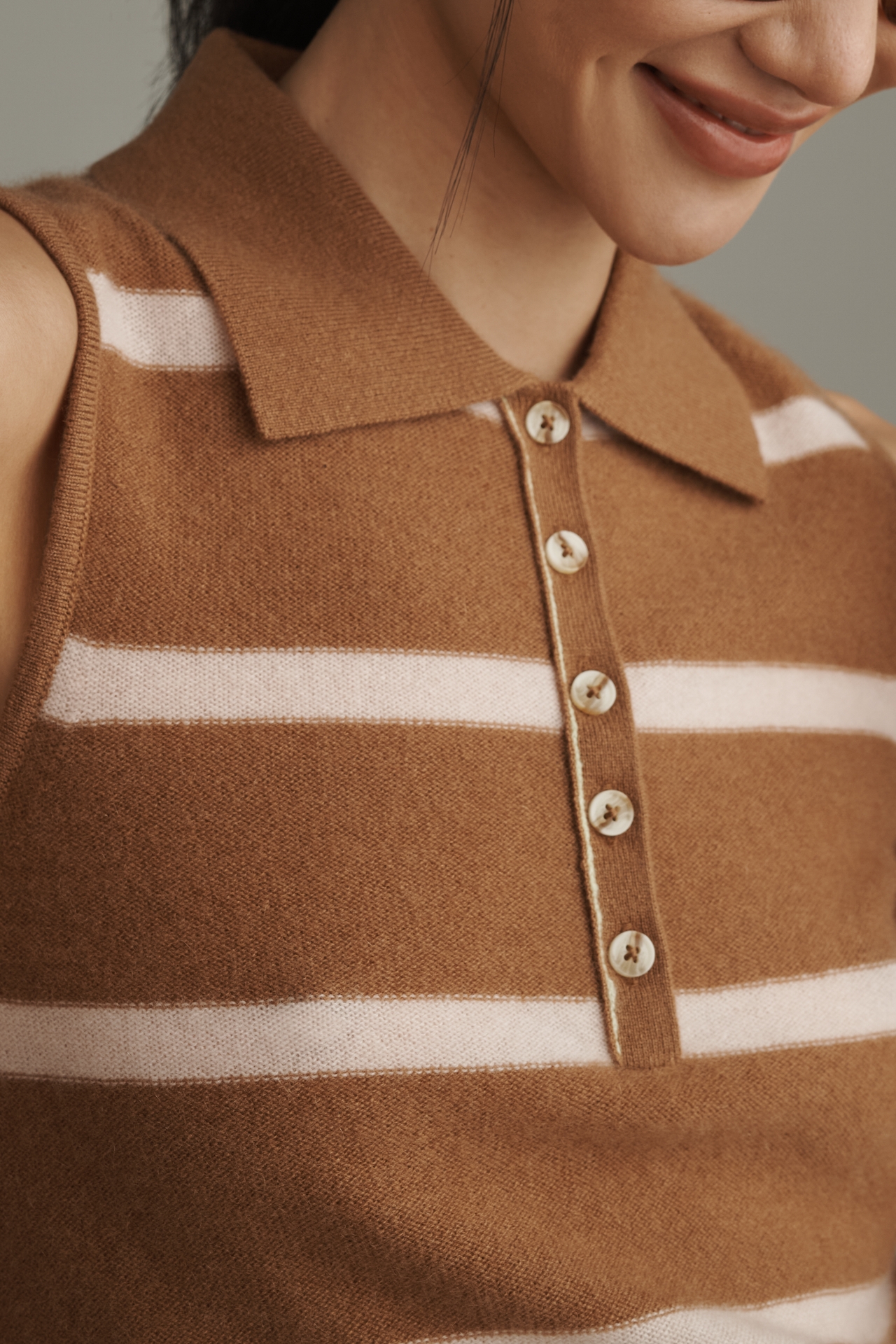 Pilcro Cashmere Blend Polo Sweater Tank