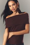 Pilcro Cashmere Off-The-Shoulder Sweater Top