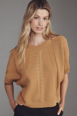 By Anthropologie Cable Muscle Sweater Tee