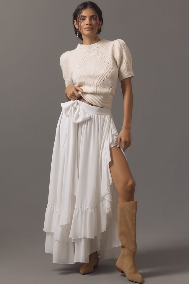 By Anthropologie Short-Sleeve Pointelle Sweater #2