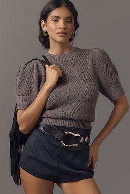 ムスカリ　Anthropologie 4点 By Anthropologie Short-Sleeve Lace Peplum Sweater | Anthropologie