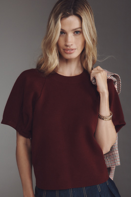 By Anthropologie Crew-neck Knitted T-shirt In Purple