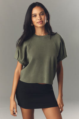 By Anthropologie Crew-neck Sweater Tee In Green