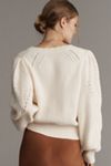 By Anthropologie Pointelle Scalloped Cardigan Sweater