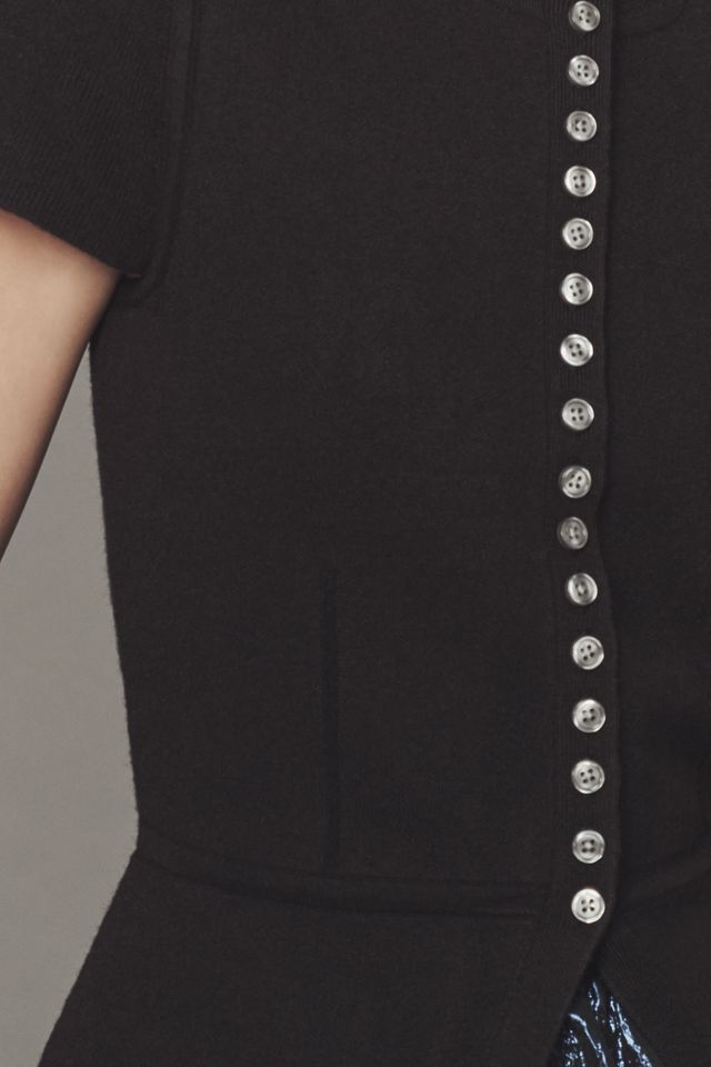 Maeve Short-Sleeve Mock-Neck Sweater #1