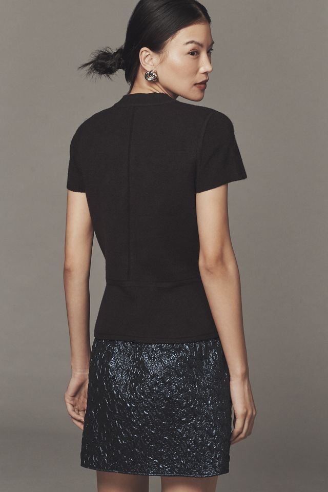 Maeve Short-Sleeve Mock-Neck Sweater #2