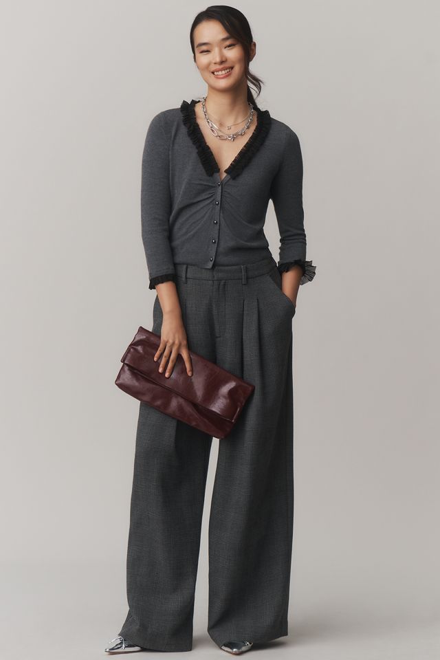 Maeve Ruched & Ruffled Cardigan Sweater #2