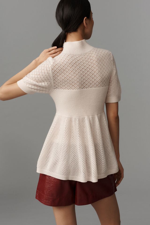 By Anthropologie Mock-Neck Cashmere Blend Sweater Tee #1
