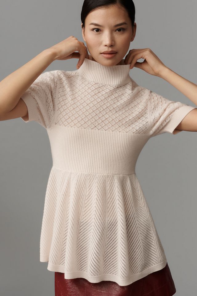 By Anthropologie Mock-Neck Cashmere Blend Sweater Tee #3