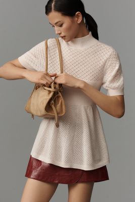 By Anthropologie Mock-Neck Cashmere Blend Sweater Tee