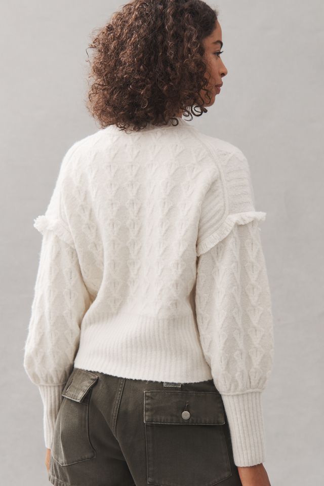 Pilcro V-Neck Drop Shoulder Cable Sweater #1
