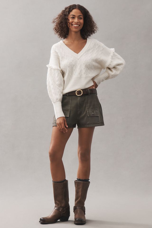 Pilcro V-Neck Drop Shoulder Cable Sweater #2