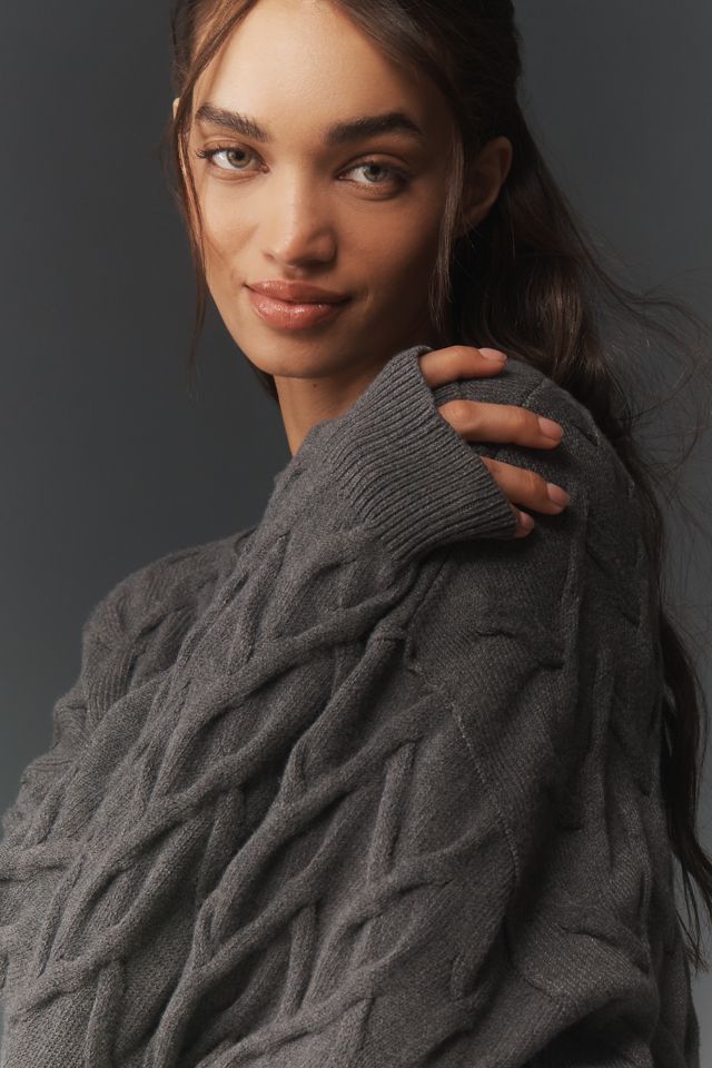 By Anthropologie Mock-Neck Cable-Knit Sweater #1