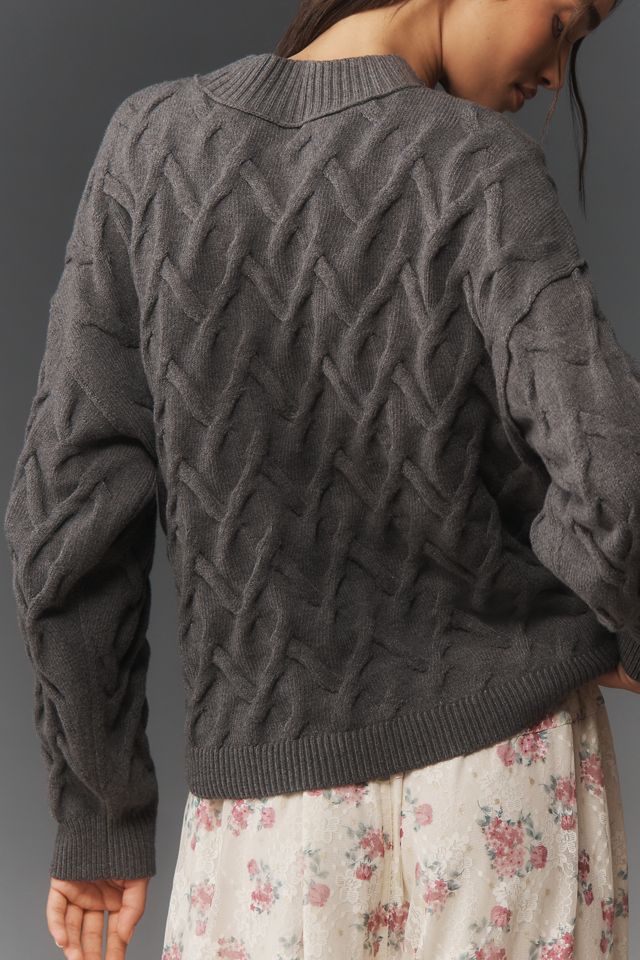 By Anthropologie Mock-Neck Cable-Knit Sweater #2