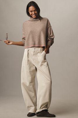 Pilcro Wolle-Kaschmir-Rollkragenpullover mit Spitze