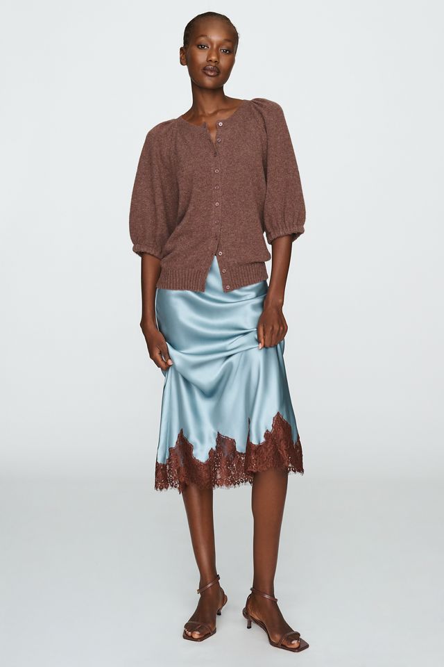 By Anthropologie Puff-Sleeve Cardigan Sweater #3