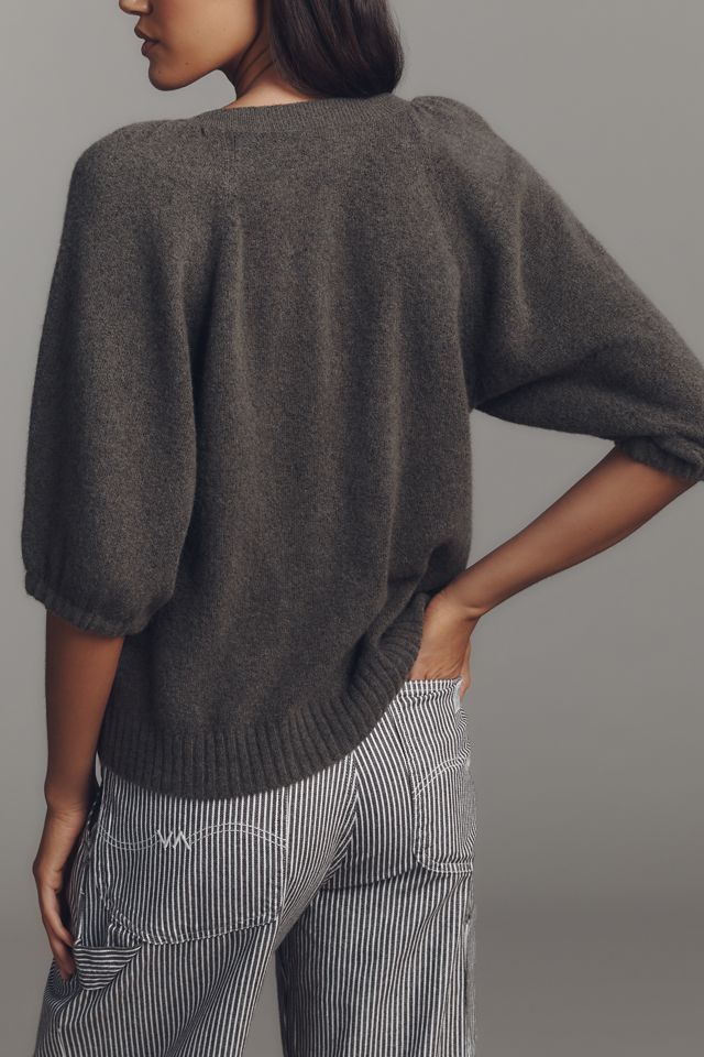 By Anthropologie Puff-Sleeve Cardigan Sweater #1