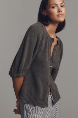 By Anthropologie Puff-Sleeve Cardigan Sweater