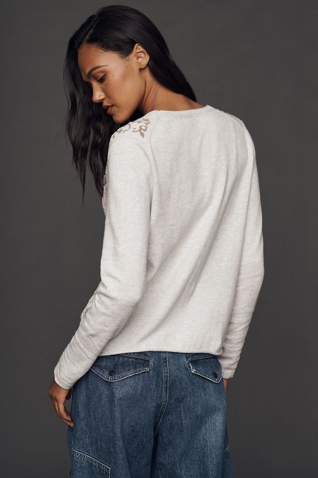 By Anthropologie Sheer Burnout Cardigan Sweater #3