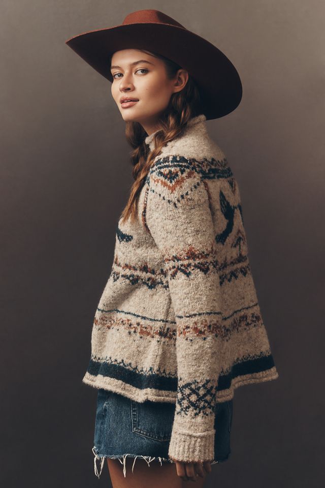 Pilcro Long-Sleeve Mock-Neck Bird Sweater #2