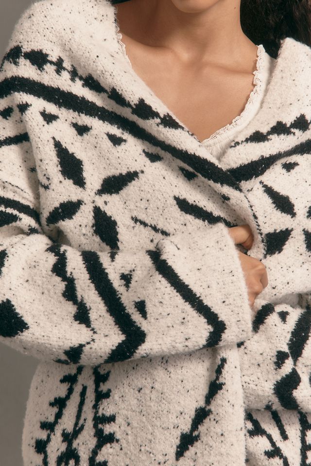 Pilcro Collared Hooded Sweater Duster #1