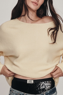 By Anthropologie The Haley Boat-neck Wool Blend Sweater In Neutral