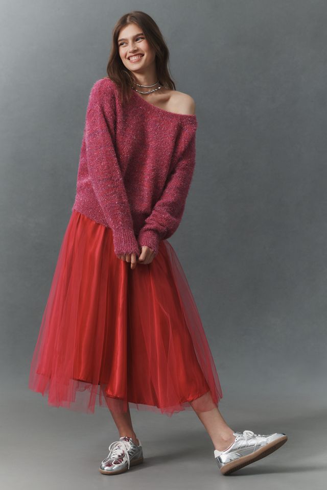 By Anthropologie Long-Sleeve Boatneck Tinsel Sweater #5