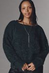 By Anthropologie Long-Sleeve Boatneck Tinsel Sweater