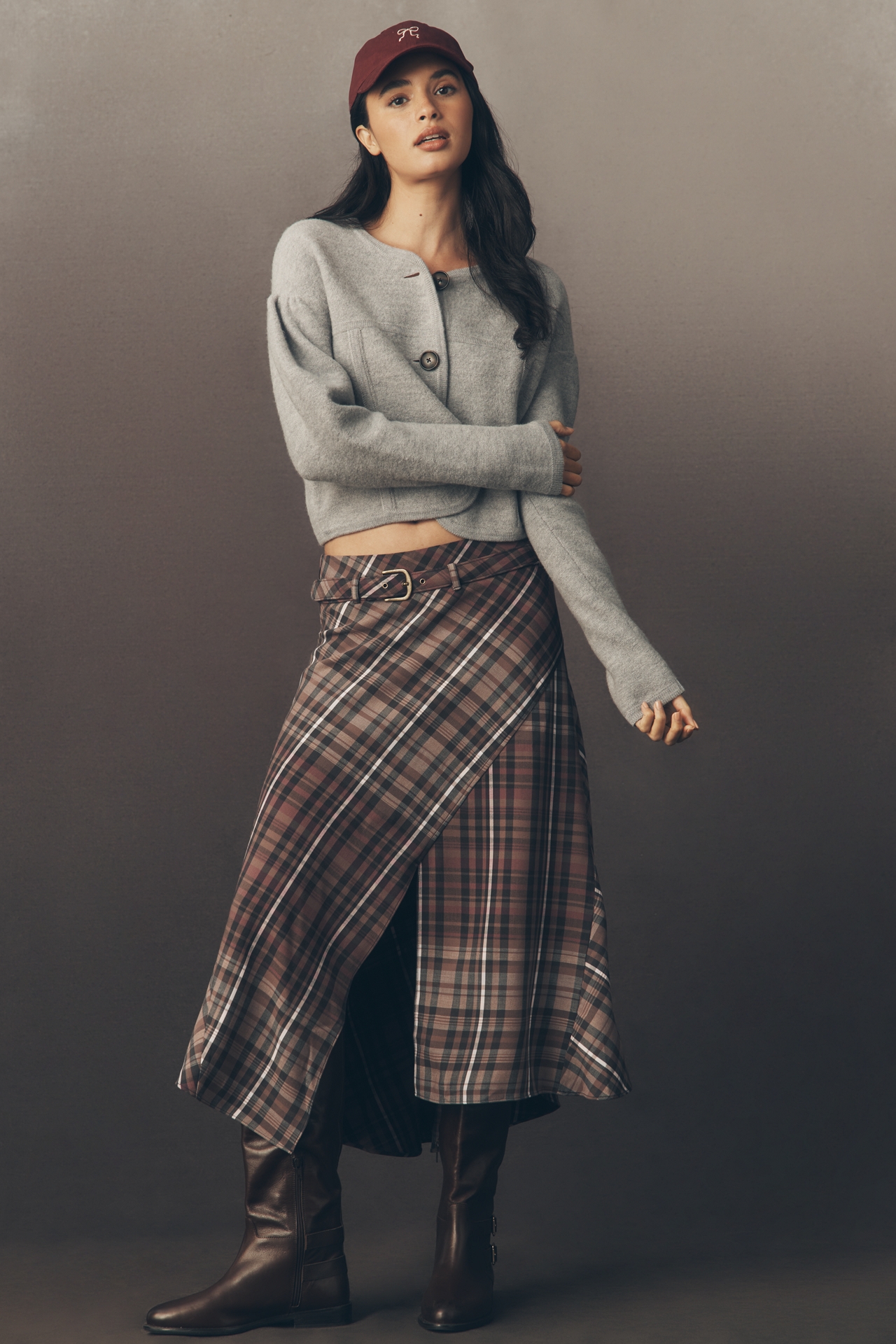 Maeve Puff-Sleeve Wool Cardigan Sweater