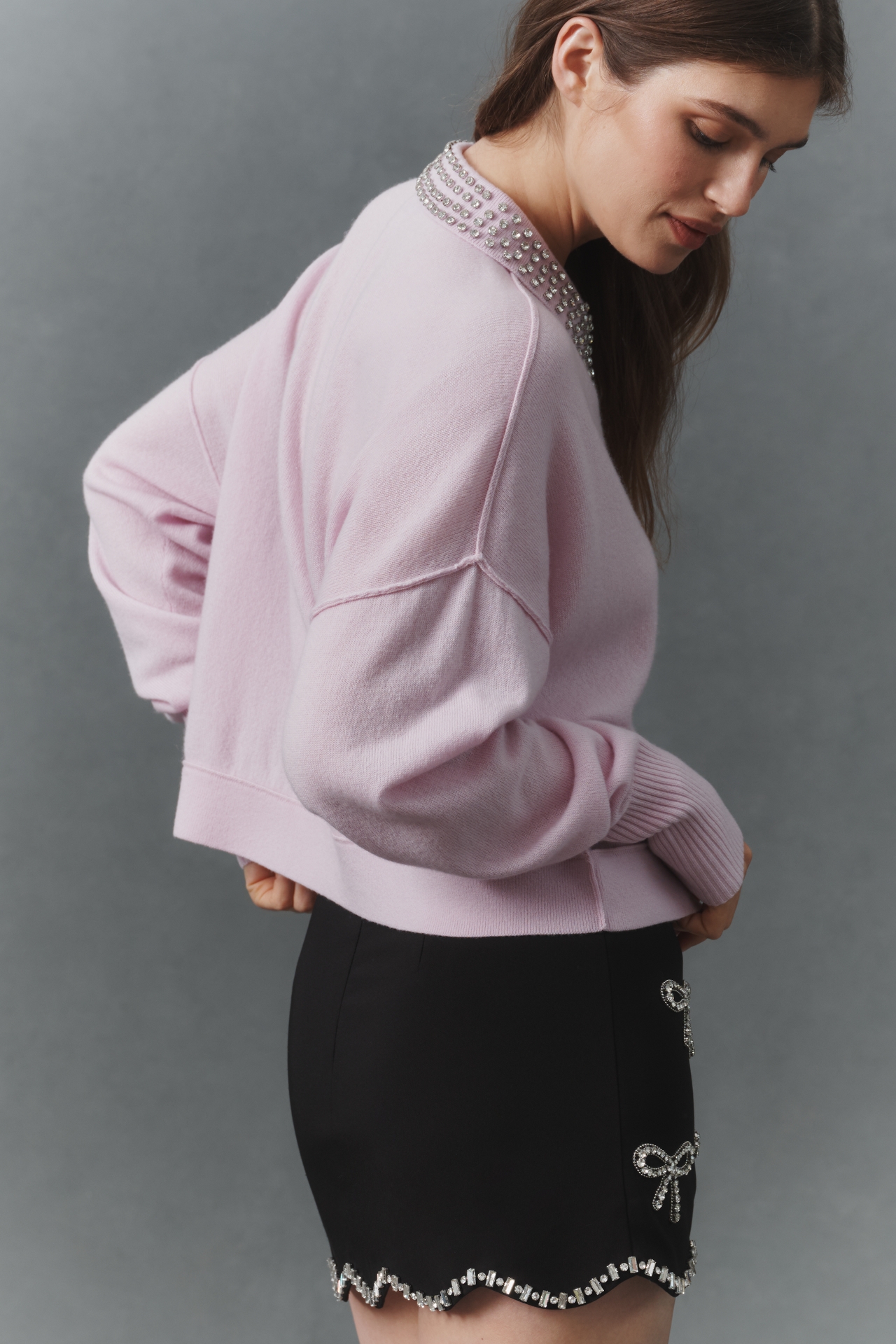 Maeve Studded Wool Cashmere Blend Sweater