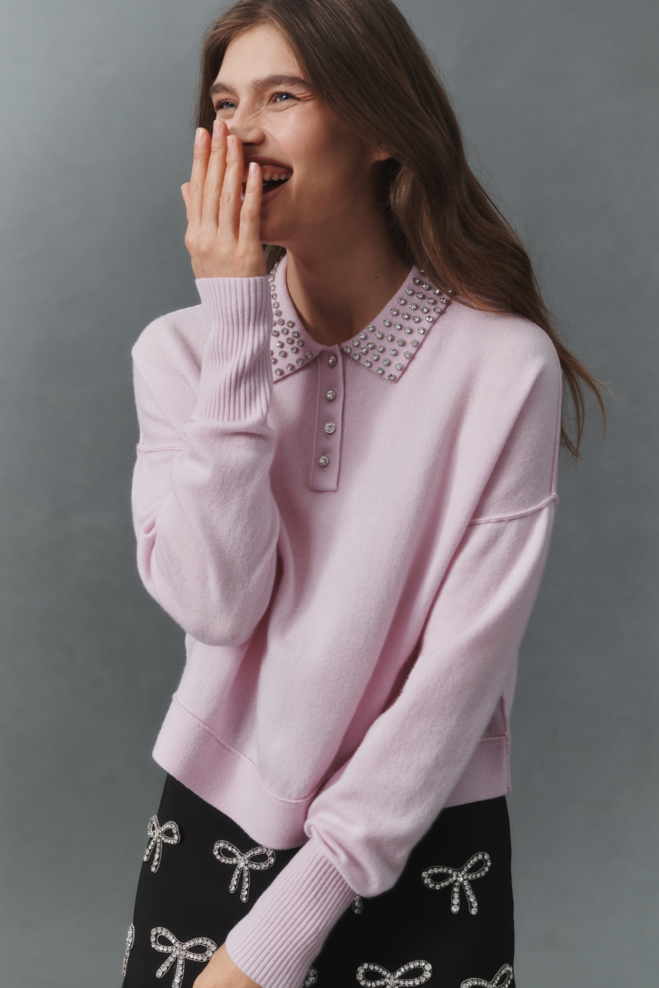 Maeve Studded Wool Cashmere Blend Sweater
