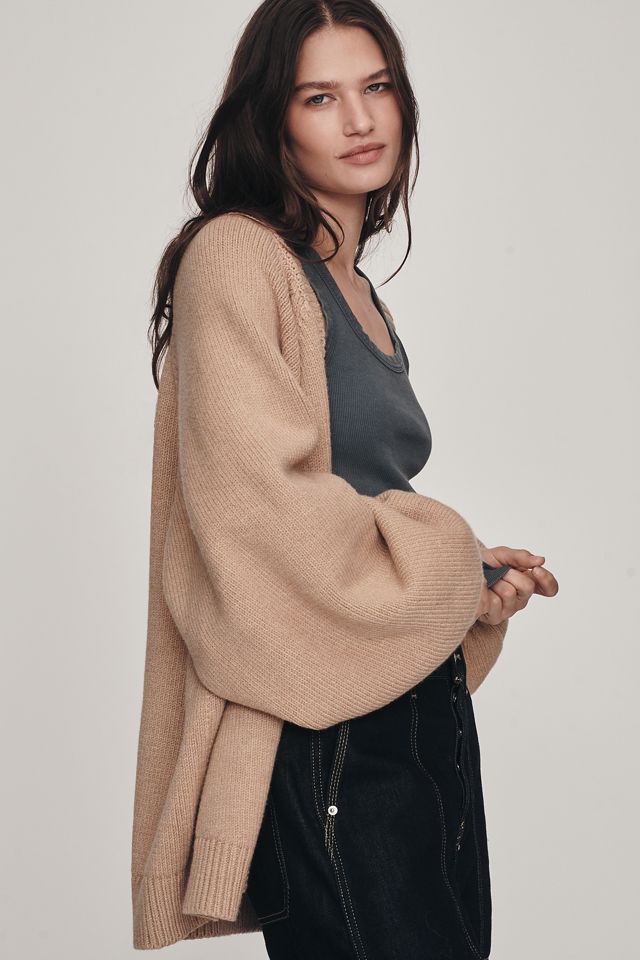 By Anthropologie Oversized Puff-Sleeve Cardigan #1