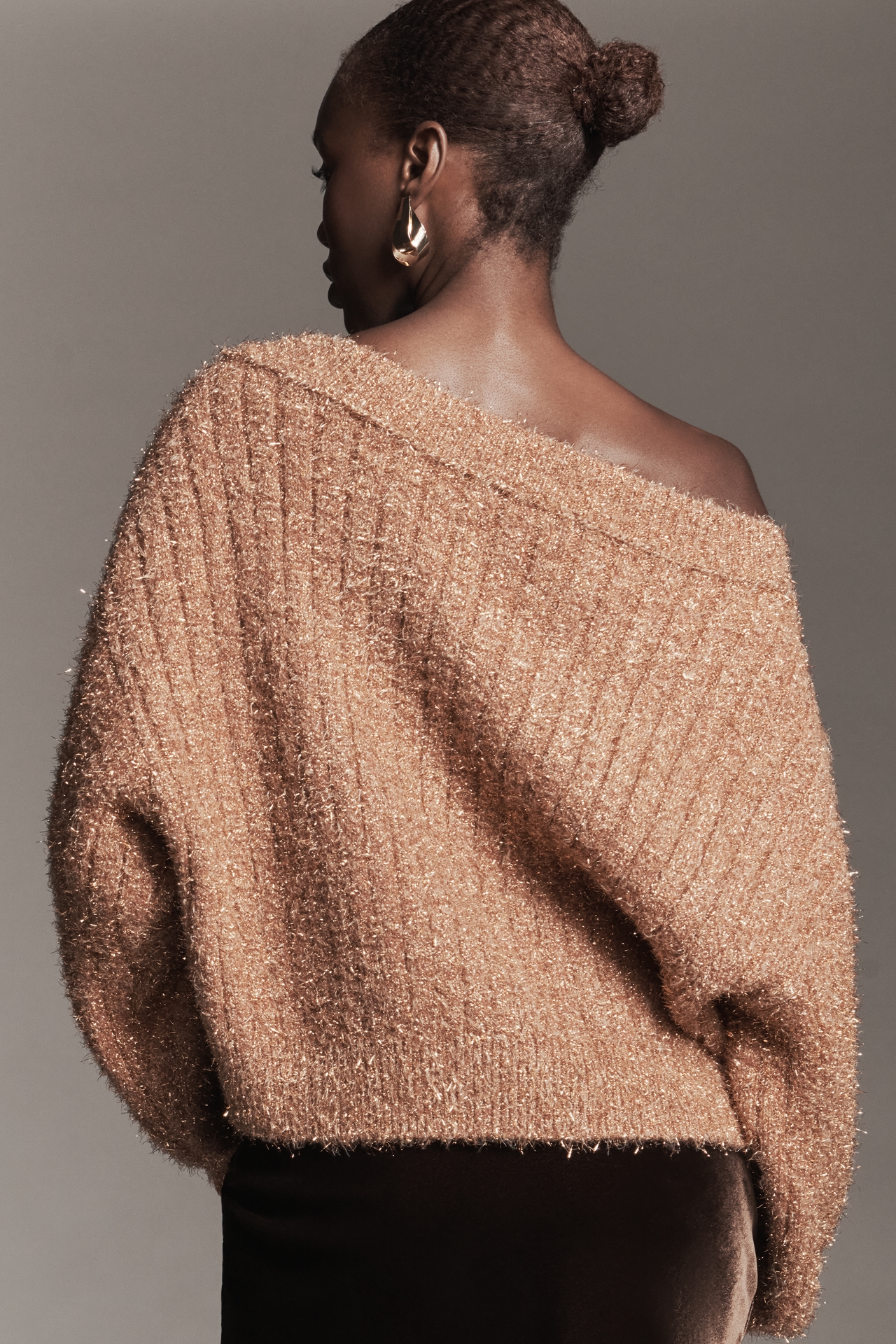 By Anthropologie Boat-Neck Tinsel Cardigan Sweater