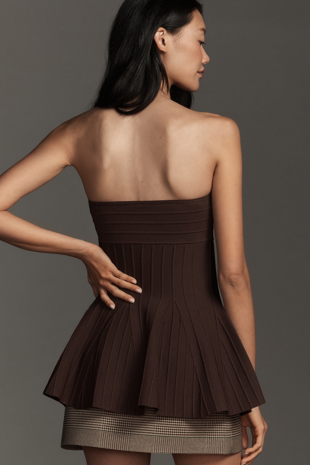 Maeve Strapless Textured Peplum Top