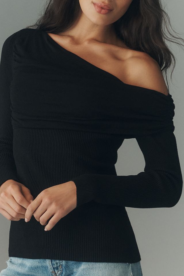 By Anthropologie Long-Sleeve Off-Shoulder Sweater #1