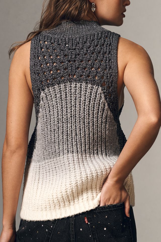 Pilcro Mock-Neck Metallic Sweater Vest #1