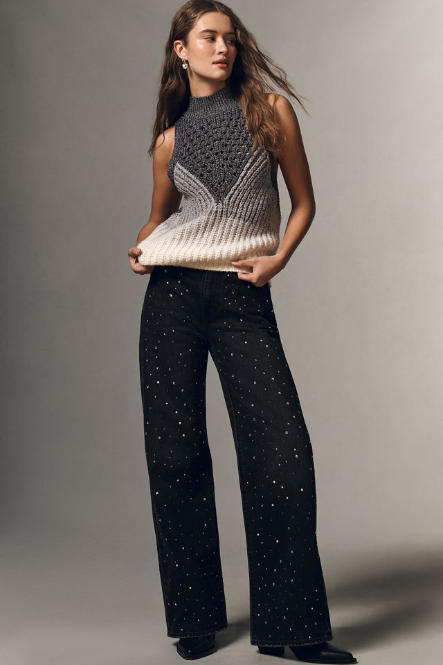 Pilcro Mock-Neck Metallic Sweater Vest #3