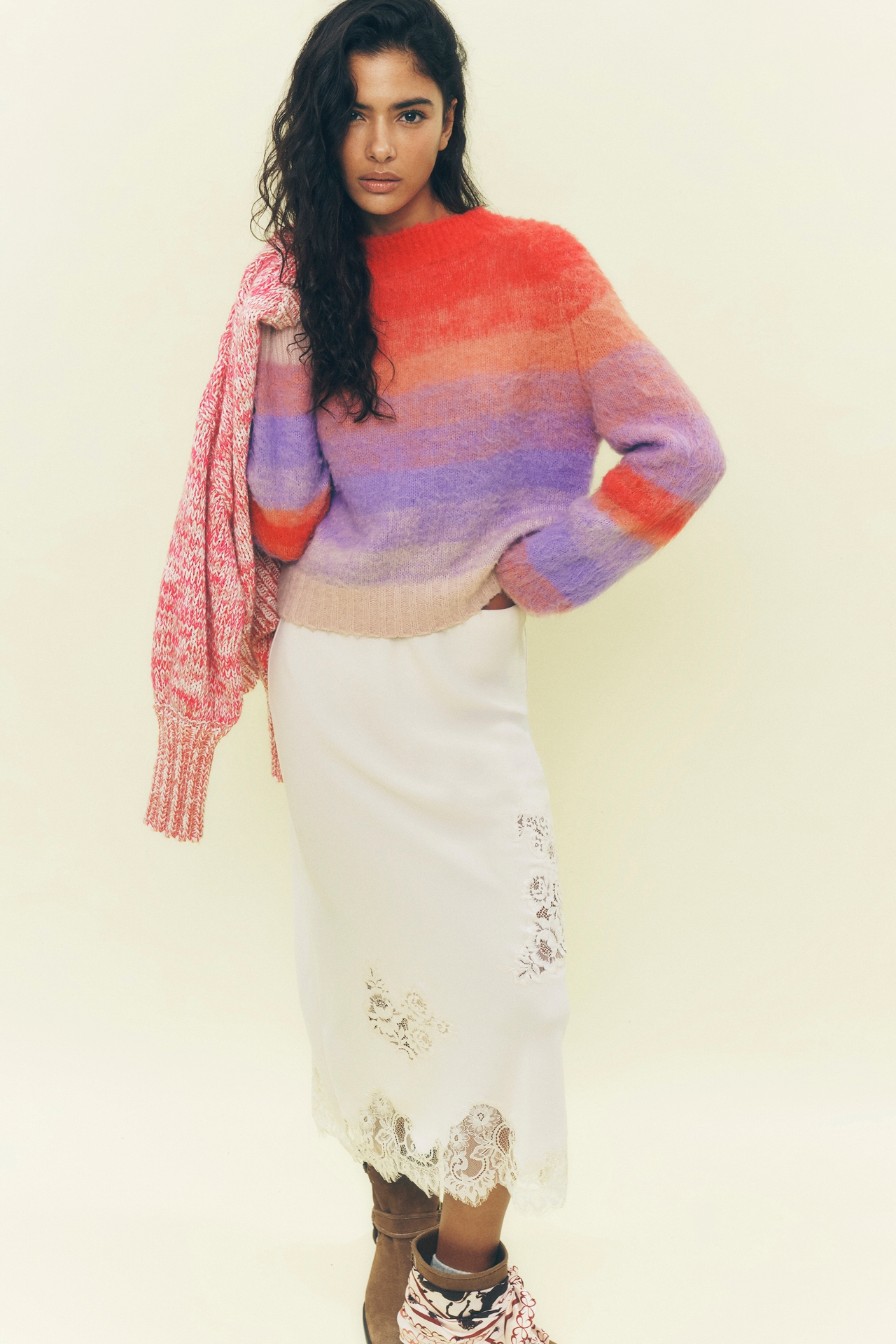 Maeve Brushed Wool Blend Ombré Sweater