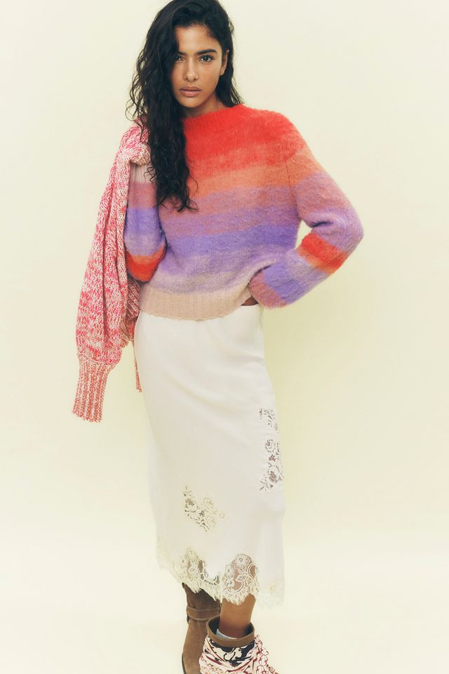Maeve Brushed Wool Blend Ombré Sweater