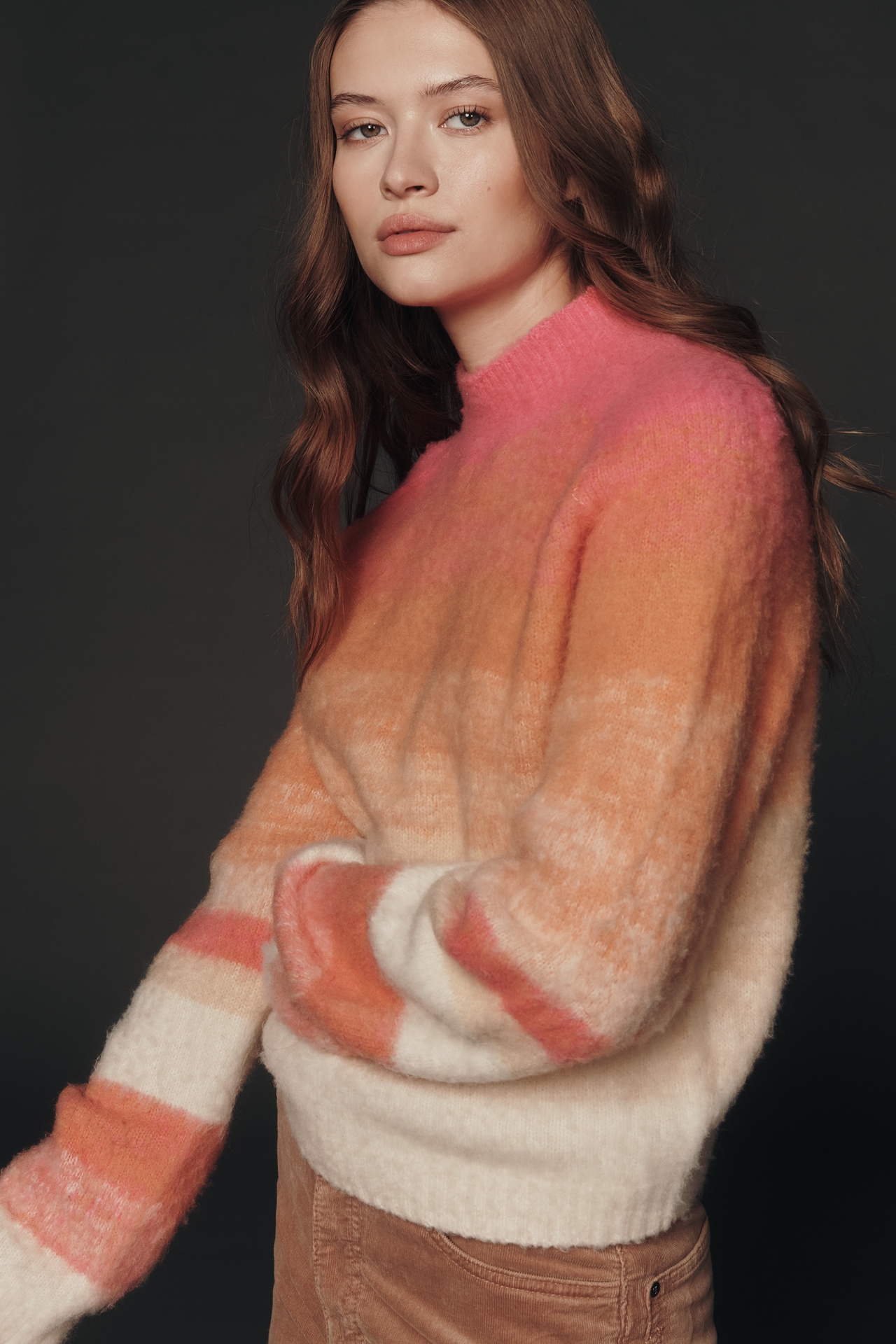 Maeve Brushed Wool Blend Ombré Sweater