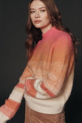 Maeve Brushed Wool Blend Ombré Sweater