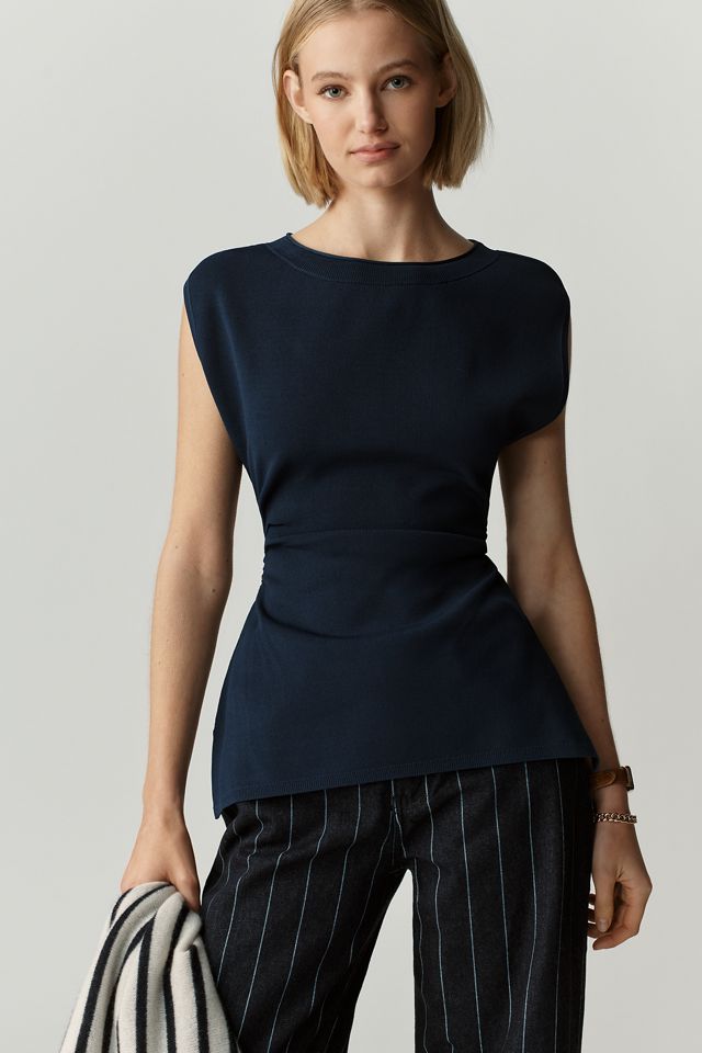 Maeve Draped Short-Sleeve Tunic #1