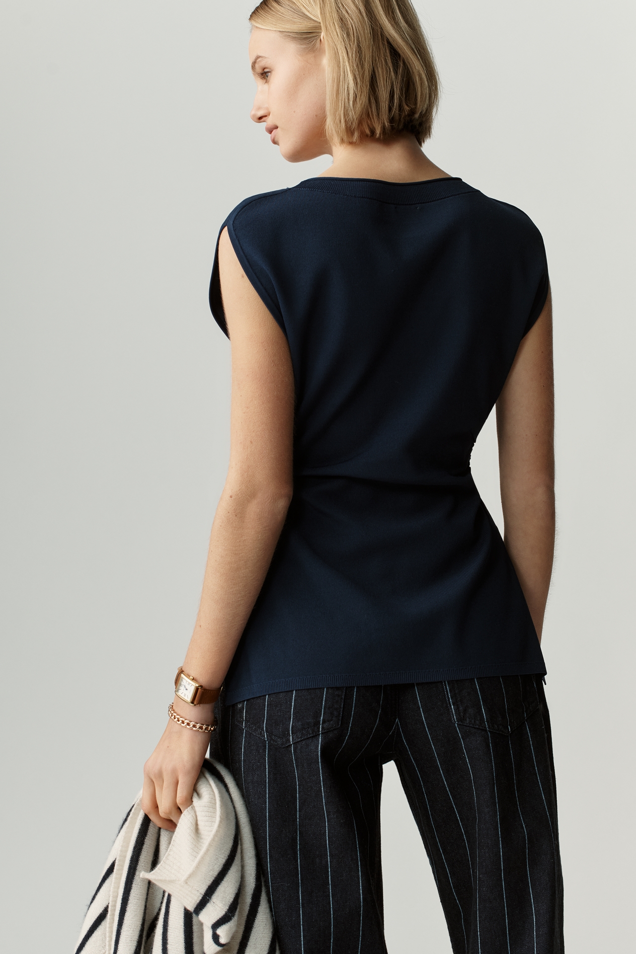 Maeve Draped Short-Sleeve Tunic