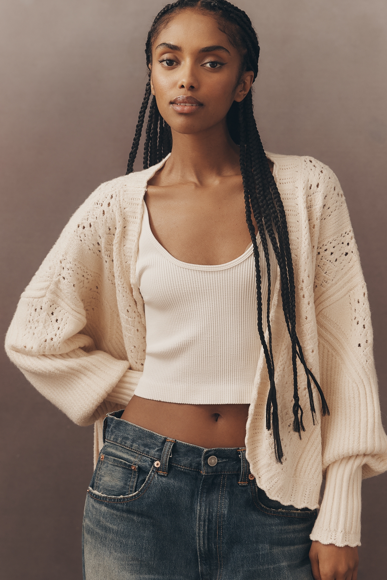 By Anthropologie Pointelle Wrap Sweater