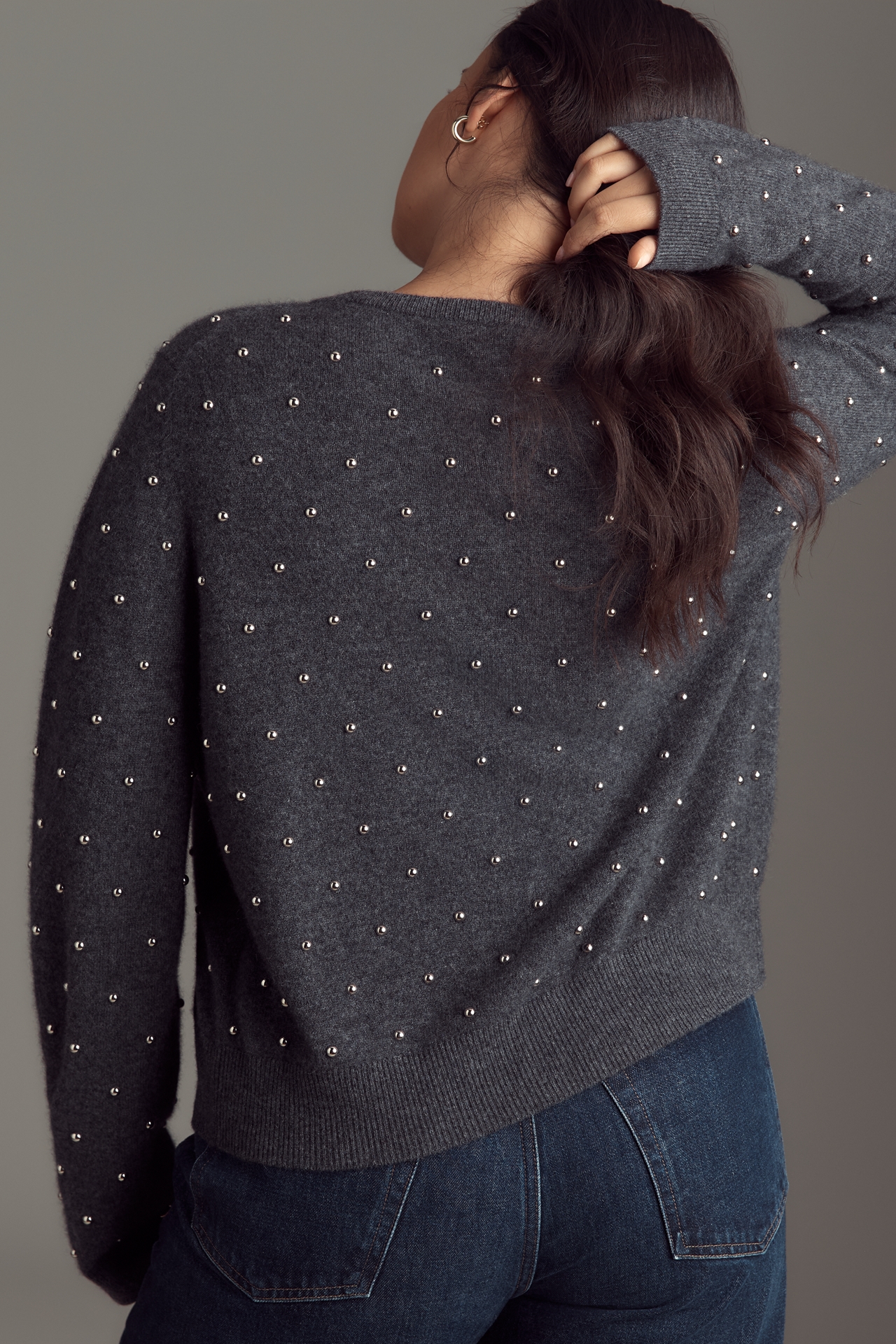 The Juliet Studded Cashmere Cardigan Sweater