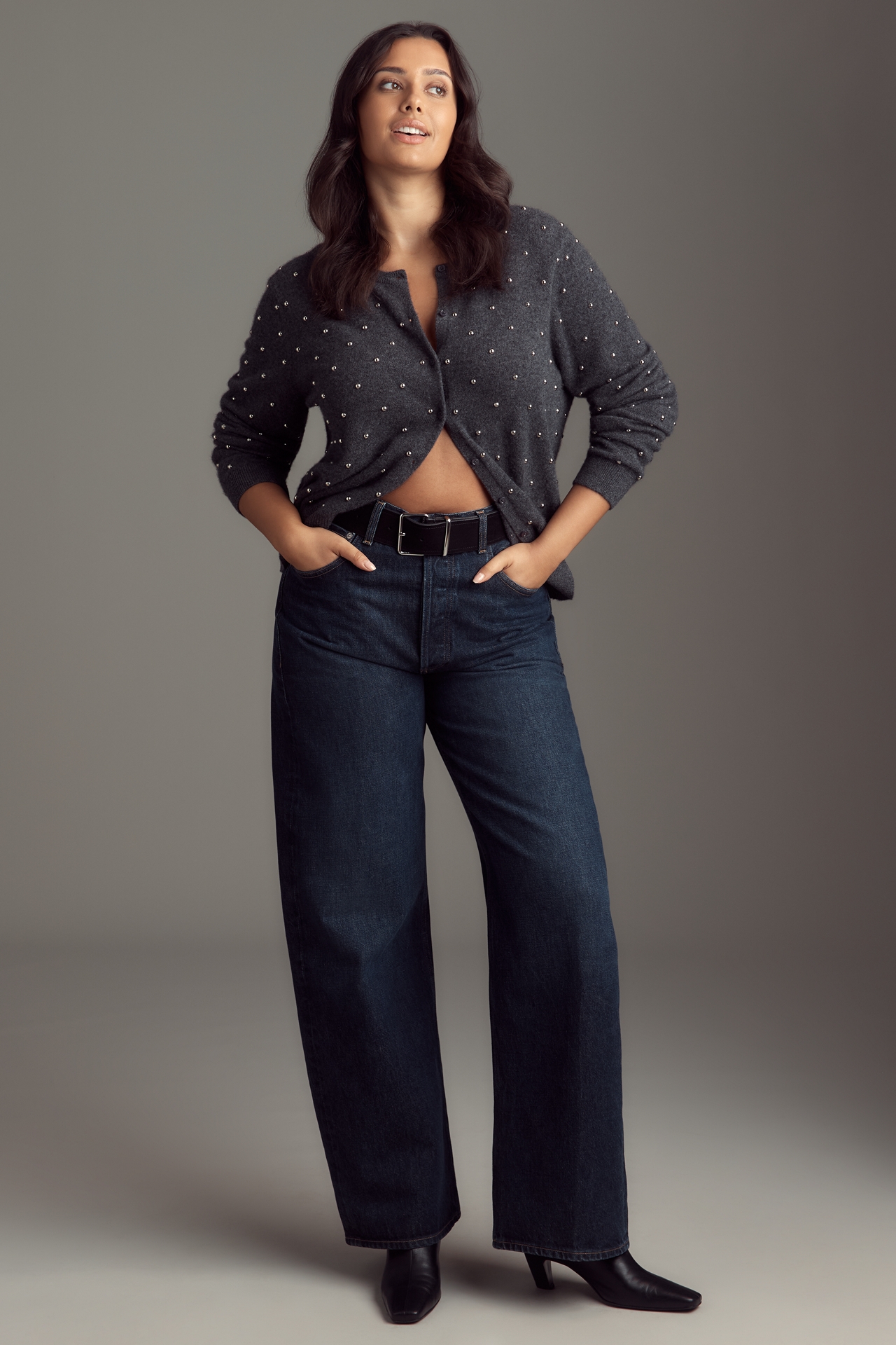 The Juliet Studded Cashmere Cardigan Sweater