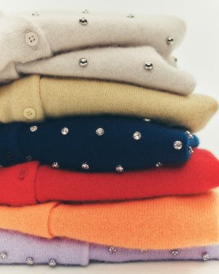 The Juliet Studded Cashmere Cardigan Sweater