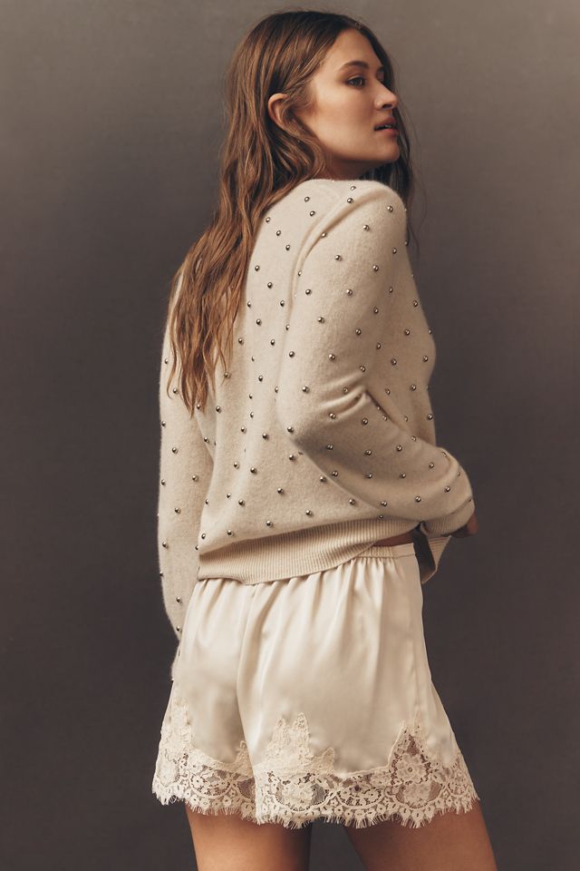 The Juliet Studded Cashmere Cardigan Sweater #4