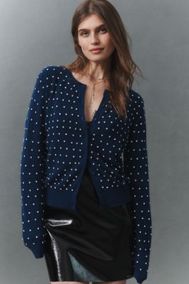 The Juliet Studded Cashmere Cardigan Sweater